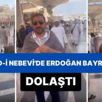 Mescid-i Nebevi'de Erdoğan Bayrağıyla Dolaşan Vatandaş Gündemde