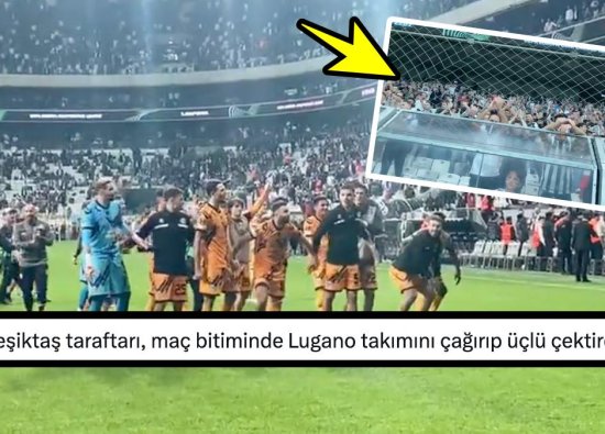 Beşiktaş Taraftarları Maçın Ardından Lugano Takımının Galibiyet Kutlamasına 'Oley' Çekerek Eşlik Etti